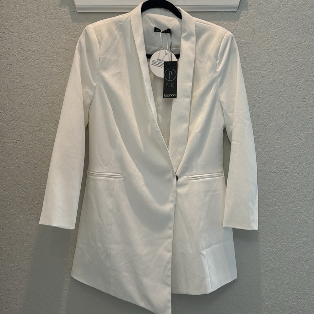 Boohoo Blazer dress in white